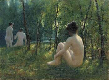 Lionel Walden The Bathers, oil painting by Lionel Walden, Spain oil painting art